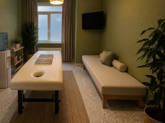 Pencereli, bitkili sakin masaj odası — Vefa, Masaj Salonun